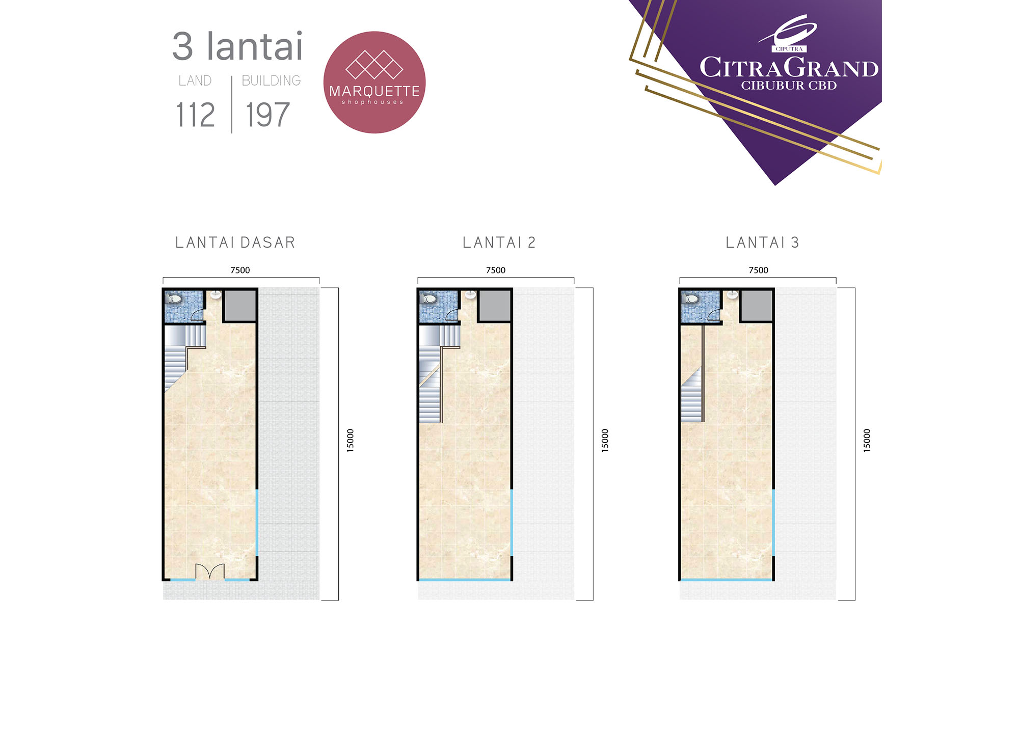 Denah - Type 3 LT – 7.5 x 15 (Tahap 5)